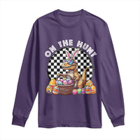 Funny Easter Day Dinosaur Bunny Long Sleeve Shirt On The Hunt Egg Hunting