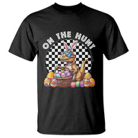 Funny Easter Day Dinosaur Bunny T Shirt On The Hunt Egg Hunting