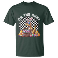Funny Easter Day Dinosaur Bunny T Shirt On The Hunt Egg Hunting