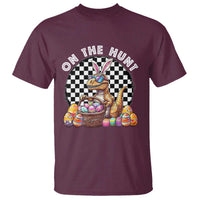 Funny Easter Day Dinosaur Bunny T Shirt On The Hunt Egg Hunting
