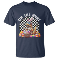 Funny Easter Day Dinosaur Bunny T Shirt On The Hunt Egg Hunting