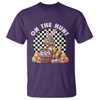 Funny Easter Day Dinosaur Bunny T Shirt On The Hunt Egg Hunting