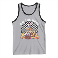 Funny Easter Day Dinosaur Bunny Tank Top On The Hunt Egg Hunting
