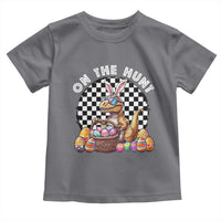 Funny Easter Day Dinosaur Bunny Toddler T Shirt On The Hunt Egg Hunting