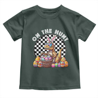 Funny Easter Day Dinosaur Bunny Toddler T Shirt On The Hunt Egg Hunting