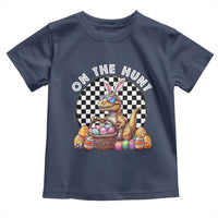 Funny Easter Day Dinosaur Bunny Toddler T Shirt On The Hunt Egg Hunting
