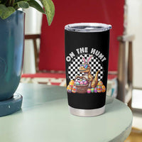 Funny Easter Day Dinosaur Bunny Tumbler Cup On The Hunt Egg Hunting