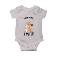 Personalized Easter Day Baby Onesie Custom Text 1st Easter Cute Bunny Carrot