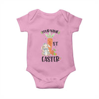 Personalized Easter Day Baby Onesie Custom Text 1st Easter Cute Bunny Carrot