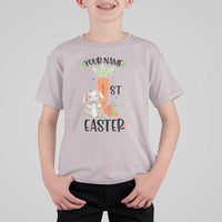 Personalized Easter Day T Shirt For Kid Custom Text 1st Easter Cute Bunny Carrot