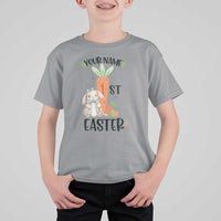 Personalized Easter Day T Shirt For Kid Custom Text 1st Easter Cute Bunny Carrot