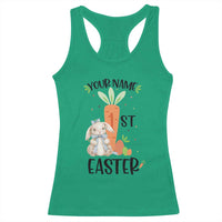 Personalized Easter Day Racerback Tank Top Custom Text 1st Easter Cute Bunny Carrot