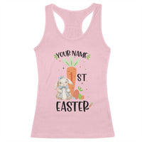 Personalized Easter Day Racerback Tank Top Custom Text 1st Easter Cute Bunny Carrot