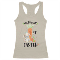 Personalized Easter Day Racerback Tank Top Custom Text 1st Easter Cute Bunny Carrot