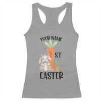 Personalized Easter Day Racerback Tank Top Custom Text 1st Easter Cute Bunny Carrot