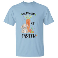Personalized Easter Day T Shirt Custom Text 1st Easter Cute Bunny Carrot