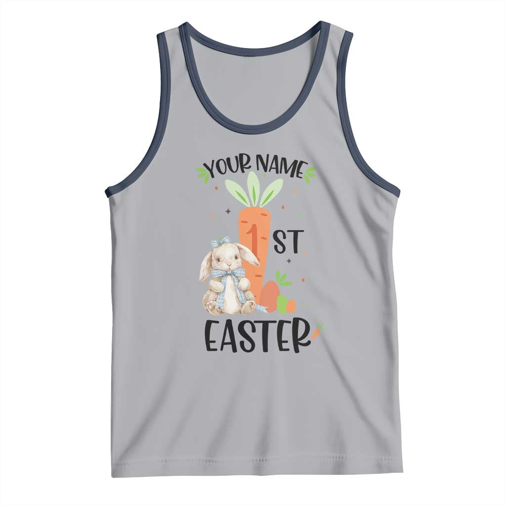 Personalized Easter Day Tank Top Custom Text 1st Easter Cute Bunny Carrot