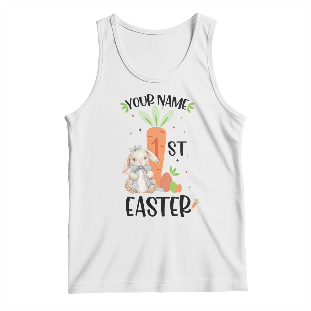 Personalized Easter Day Tank Top Custom Text 1st Easter Cute Bunny Carrot