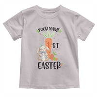 Personalized Easter Day Toddler T Shirt Custom Text 1st Easter Cute Bunny Carrot