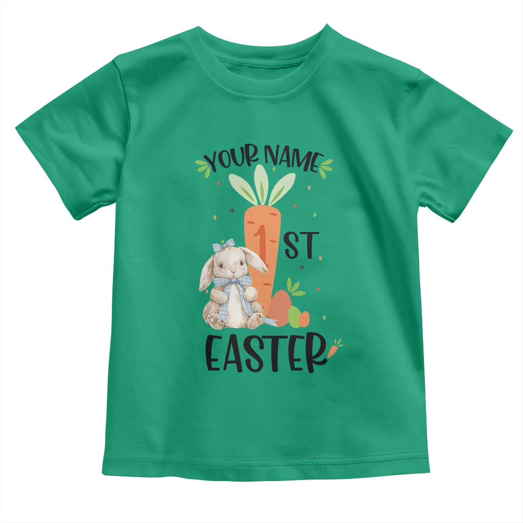 Personalized Easter Day Toddler T Shirt Custom Text 1st Easter Cute Bunny Carrot