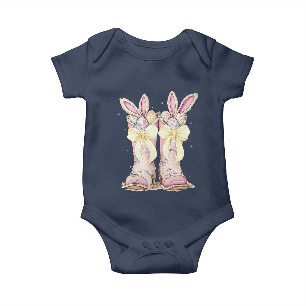 Funny Easter Day Cowgirl Egg Cowboy Boots Baby Onesie