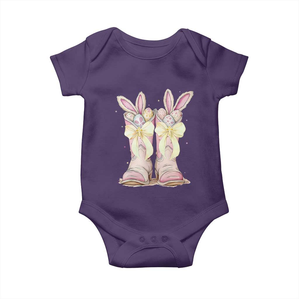 Funny Easter Day Cowgirl Egg Cowboy Boots Baby Onesie