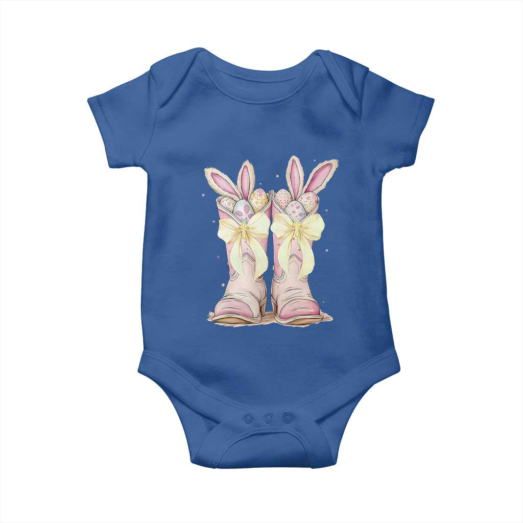 Funny Easter Day Cowgirl Egg Cowboy Boots Baby Onesie