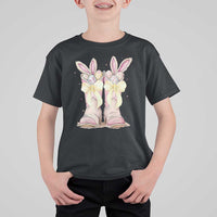 Funny Easter Day Cowgirl Egg Cowboy Boots T Shirt For Kid