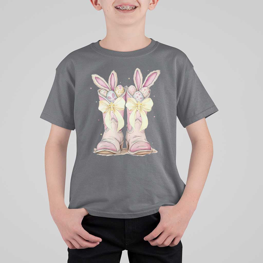 Funny Easter Day Cowgirl Egg Cowboy Boots T Shirt For Kid