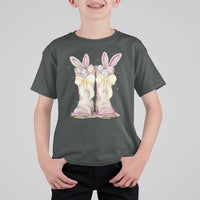 Funny Easter Day Cowgirl Egg Cowboy Boots T Shirt For Kid