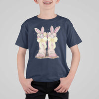 Funny Easter Day Cowgirl Egg Cowboy Boots T Shirt For Kid