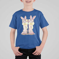 Funny Easter Day Cowgirl Egg Cowboy Boots T Shirt For Kid