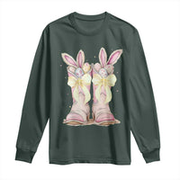 Funny Easter Day Cowgirl Egg Cowboy Boots Long Sleeve Shirt