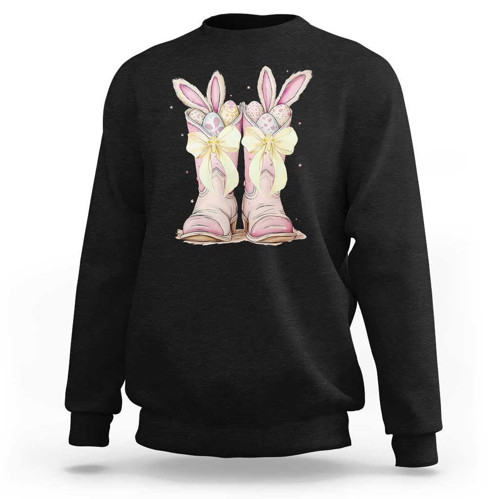 Funny Easter Day Cowgirl Egg Cowboy Boots Sweatshirt