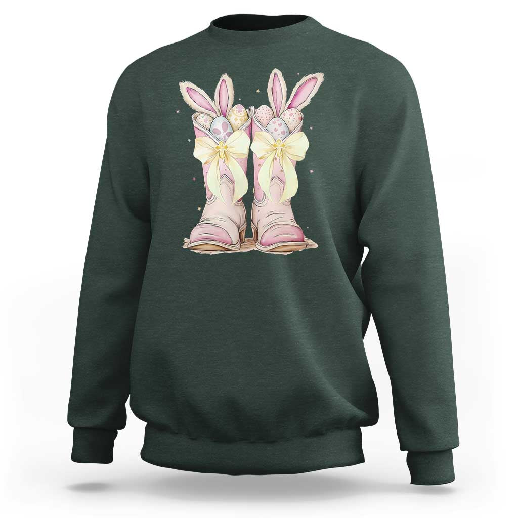 Funny Easter Day Cowgirl Egg Cowboy Boots Sweatshirt