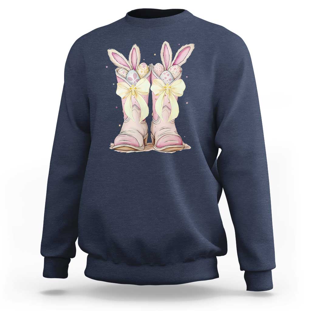 Funny Easter Day Cowgirl Egg Cowboy Boots Sweatshirt