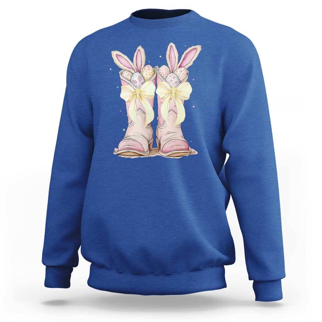 Funny Easter Day Cowgirl Egg Cowboy Boots Sweatshirt