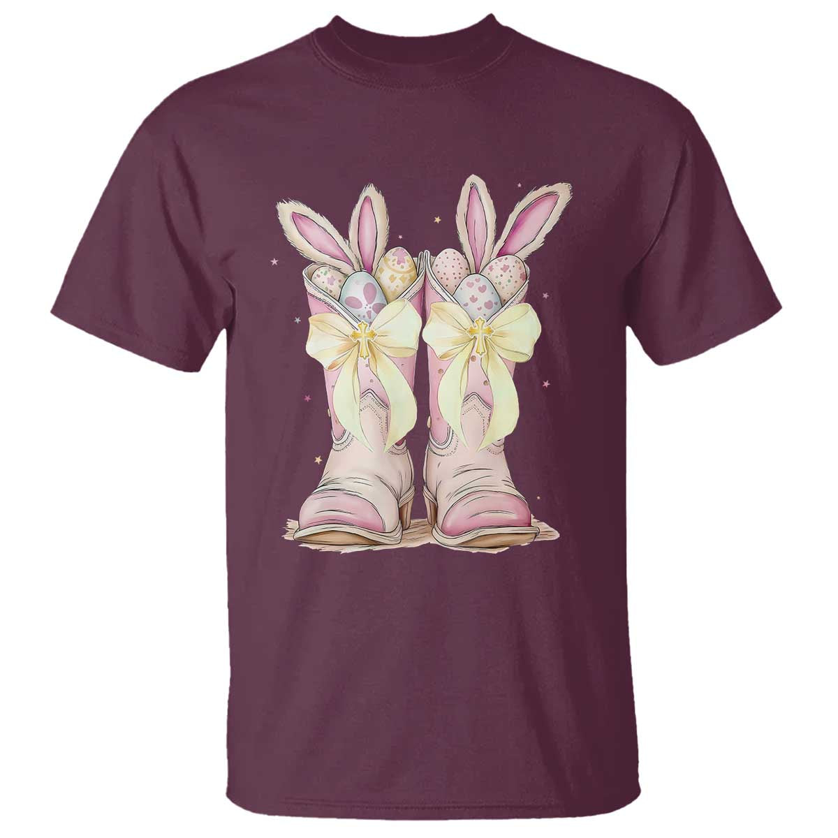 Funny Easter Day Cowgirl Egg Cowboy Boots T Shirt