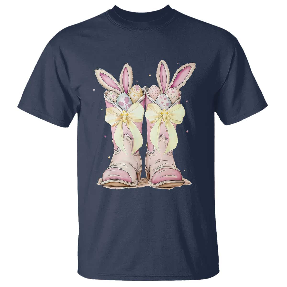Funny Easter Day Cowgirl Egg Cowboy Boots T Shirt