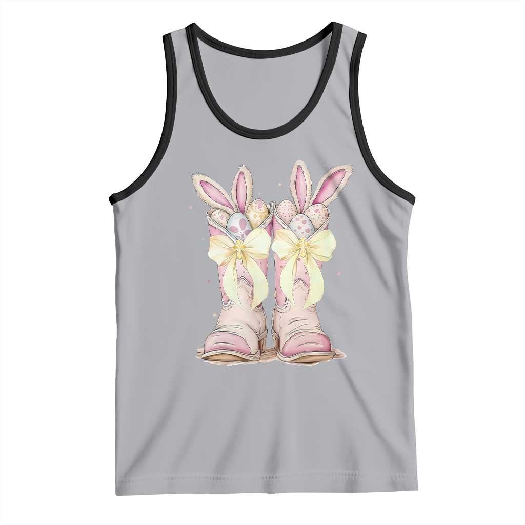 Funny Easter Day Cowgirl Egg Cowboy Boots Tank Top