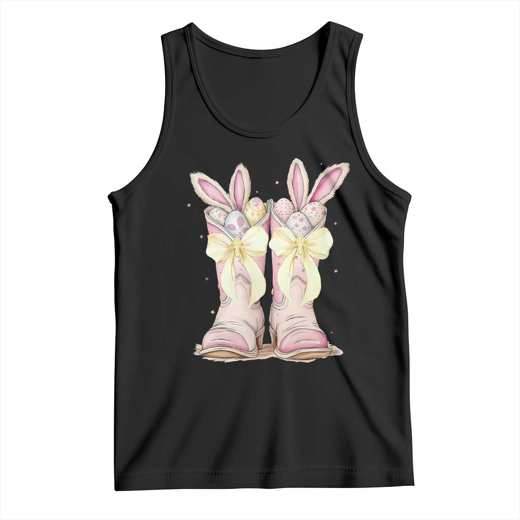 Funny Easter Day Cowgirl Egg Cowboy Boots Tank Top