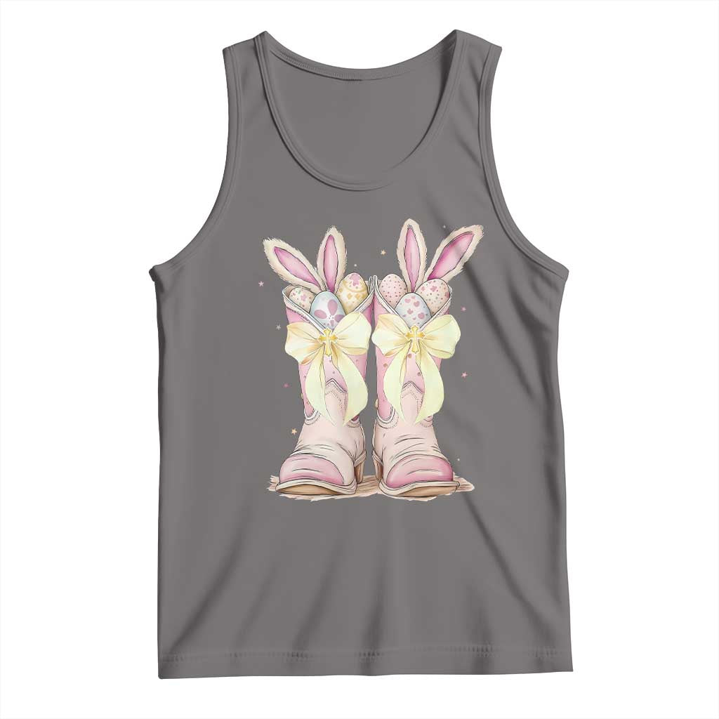 Funny Easter Day Cowgirl Egg Cowboy Boots Tank Top