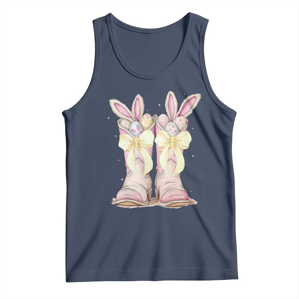 Funny Easter Day Cowgirl Egg Cowboy Boots Tank Top
