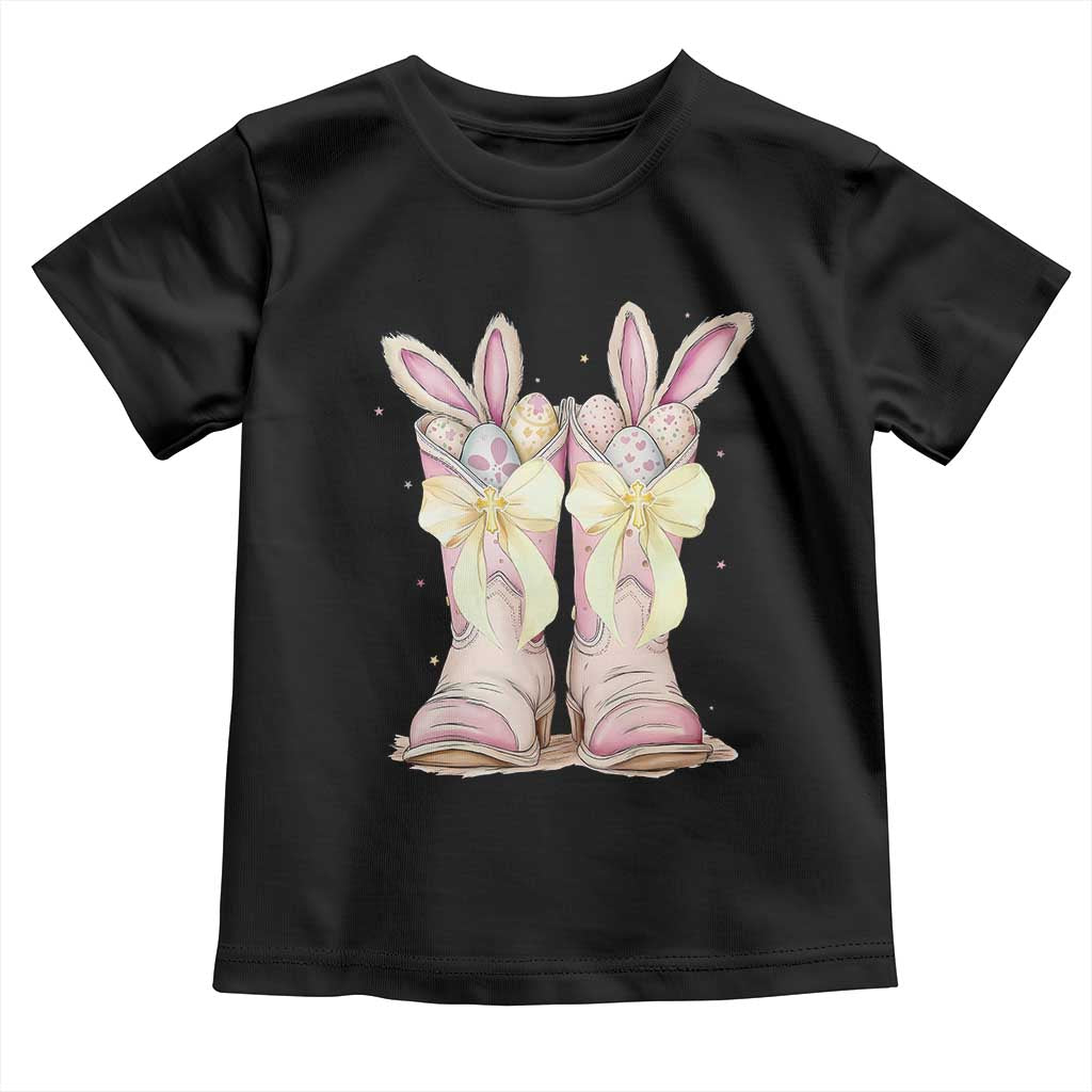 Funny Easter Day Cowgirl Egg Cowboy Boots Toddler T Shirt