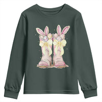 Funny Easter Day Cowgirl Egg Cowboy Boots Youth Sweatshirt