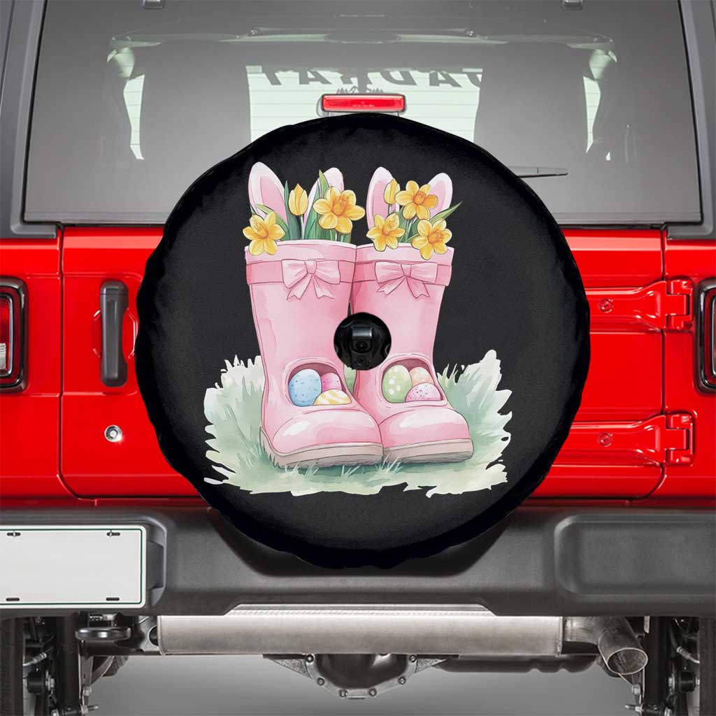 Funny Easter Day Gardening Spare Tire Cover Gardener Boots Bunny Ears Colorful Eggs