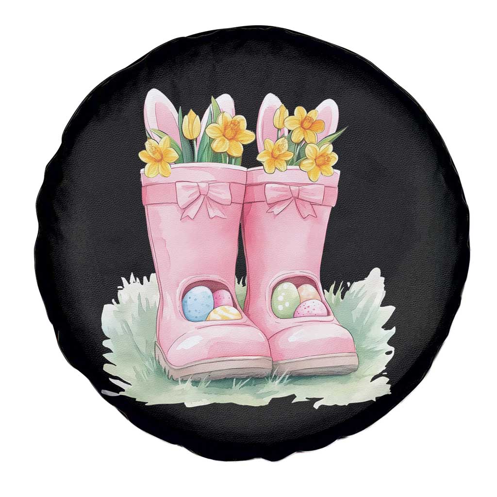 Funny Easter Day Gardening Spare Tire Cover Gardener Boots Bunny Ears Colorful Eggs