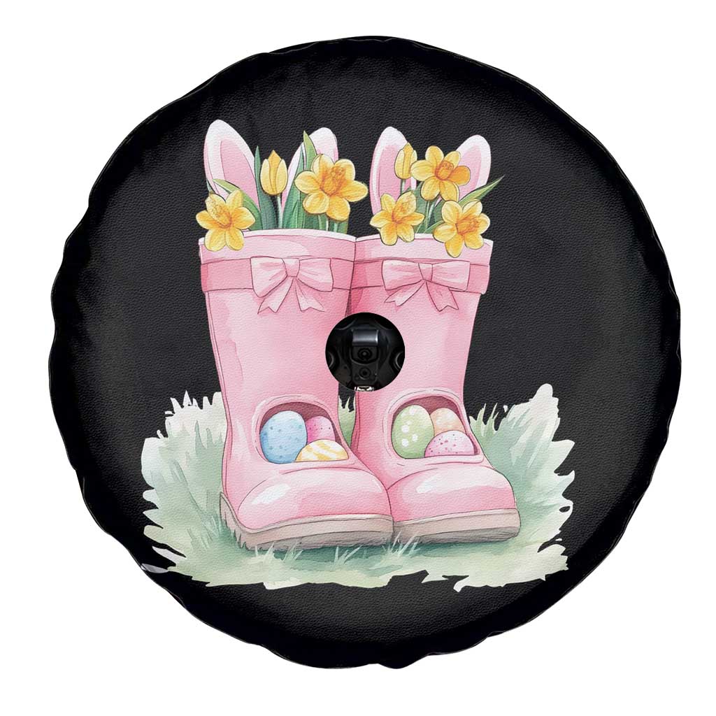 Funny Easter Day Gardening Spare Tire Cover Gardener Boots Bunny Ears Colorful Eggs