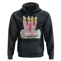 Funny Easter Day Gardening Hoodie Gardener Boots Bunny Ears Colorful Eggs