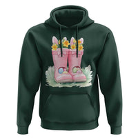 Funny Easter Day Gardening Hoodie Gardener Boots Bunny Ears Colorful Eggs